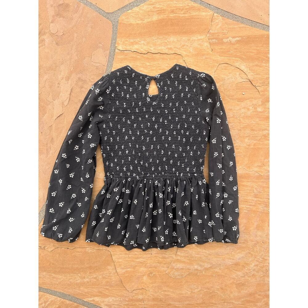 Marine Layer Gabrielle Smock Top Black Modern Ditzy Women's Size M - Picture 4 of 4